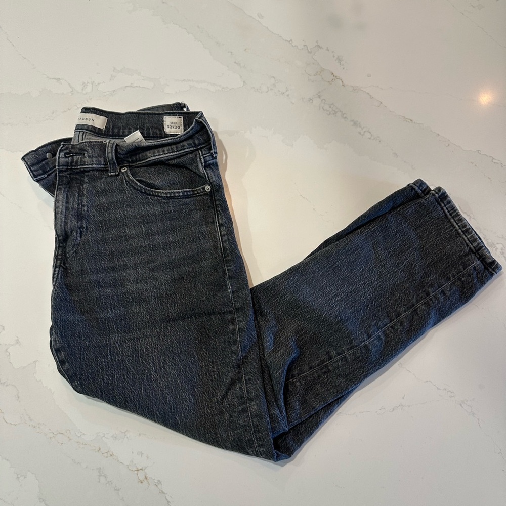 Pac Sun Men's Washed Black Jeans